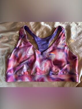 Women's Pink & Purple Swirl Sports Bra - Medium Support